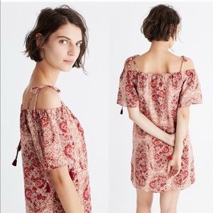 Madewell off the shoulder silk dress